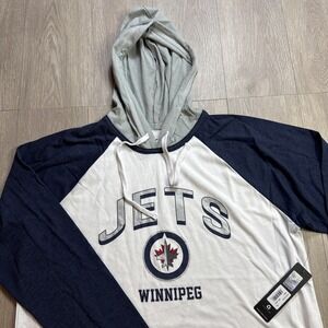 WINNIPEG JETS Women's Hoodie Light Pullover XL Blue‎ White GIII NHL Hockey New